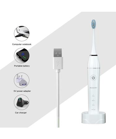 MOCEMTRY Sonic Electric Toothbrush - Rechargeable with 4 Dupont Brush Heads & 4 Cleaning Modes - Waterproof & Beige - Ideal for Adults - Buy Online on GoSupps.com