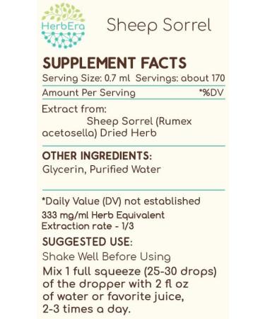 Sheep Sorrel B120 Alcohol-Free Herbal Extract Tincture - Natural Liquid Drops (4 fl oz) | Shop Quality Herbal Remedies Internationally - Buy Online on GoSupps.com