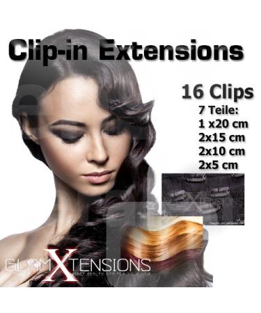 Clip In Hair Extensions Set - 100% Real Hair 7 Pieces 70g 45 cm - No. 1 Black - International Shipping - Buy Online on GoSupps.com