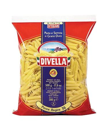 Divella DIVELLA DURUM WHEAT SEMOLINA PASTA PENNE REGINE 36 GR 500 X 24
