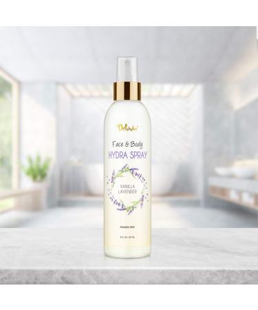 Deluvia Hydra Spray, Moisturizing Body Spray and Face Mist with Essential Oils, Organic Aloe Vera, Dead Sea Salts, Provitamin A, Vitamin C. Alcohol Free, Paraben Free. (Vanilla Lavender) - Buy Online on GoSupps.com