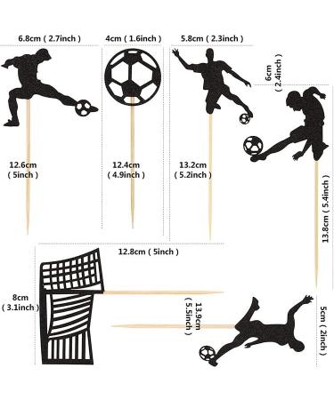 UXYOKM 24Pcs Football Cupcake Toppers Black Glitter Football Players Sport Soccer Cupcake Picks Baby Shower Birthday Sports Theme Party Cake Decorations Supplies - Buy Online on GoSupps.com