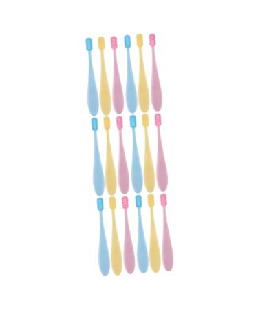 Minkissy 18-part set infant toothbrush toothbrush for children mouth cleaning brush soft fur toothbrush toothbrush for children tongue toothbrush travel earth colors