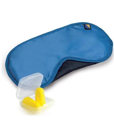 TRAVEL BLUE Luxury set with ear plugs Travel Eye Mask Gently Padded For Extra Comfort With Elastic Strap Easy Release Sleep Solutions for Nap Relaxation Meditation Eye Mask for Games Surprises Daytime Nighttime - 451