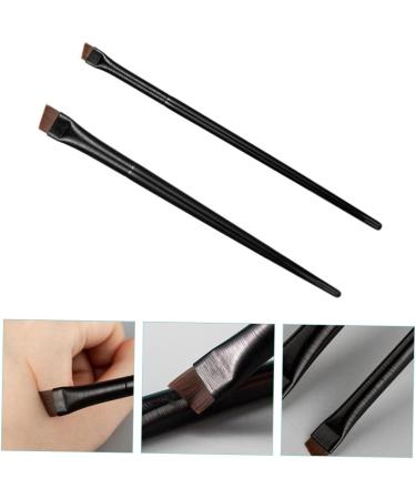 DRESSOOS 3 Sets Eyeliner Brush Makeup Brush Ear Eyebrow Brush Angled Brow Brush Black Wood - Buy Online on GoSupps.com
