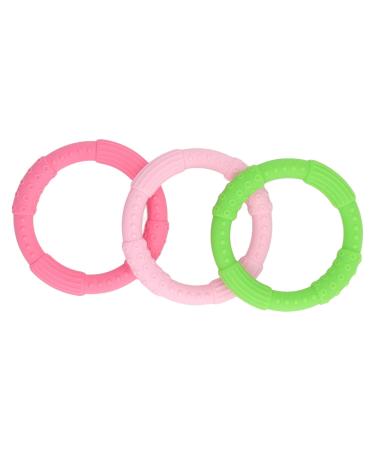 Teething Ring Toy Gum Relief Bright Color Silicone Teething Bracelet Home Travel Baby Teething Ring (Type B)