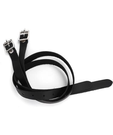 Handmade Leather Spore Straps with Stainless Steel Buckle | Adjustable Horse Riding Accessories for Kids & Men - Premium Quality Black Riding Tools - Buy Online on GoSupps.com