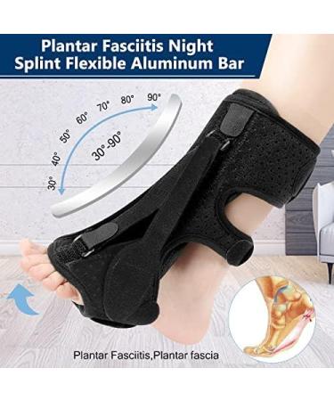 Upgrade Plantar Fasciitis Night Splint Plantar Fasciitis Relief Brace 3 Adjustable Straps Plantar Fasciitis Night Splint Relief Plantar Fasciitis Foot Drop Achilles Tendonitis Day&Night Black - Buy Online on GoSupps.com
