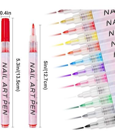 12 Color 3D Fluorescent Nail Art Pens Set Forhome Nail Point Graffiti Dotting Pen Drawing Painting Liner Brush for DIY Nail Art Beauty Adorn Manicure Tools - Buy Online on GoSupps.com