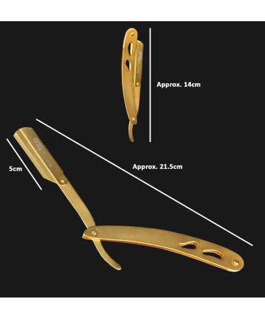 G4 Professional Straight Edge Razor for Men with 100-Pack Derby Blades - Golden Barber Shaving Razor - Buy Online on GoSupps.com