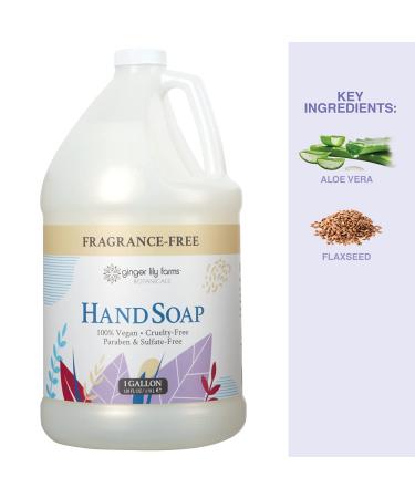 Ginger Lily Farms Botanicals All-Purpose Liquid Hand Soap Refill - Fragrance Free - 1 Gallon (128 fl oz) - Vegan & Cruelty-Free - Buy Online on GoSupps.com