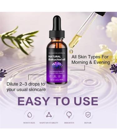Natural Bakuchiol Oil Premium 100% Organic Anti-Aging Facial Oil 2.02 fl oz for Sensitive Aging Acne-Prone Skin Reduces Fine Lines Improves Texture - Buy Online on GoSupps.com