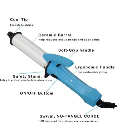 Wazor Ceramic Mini Curling Wand for Short Hair & Touch Ups Small Portable Curling Iron for Travel Heat-up Fast Hair Curler Auto Shut Off 1 Inch Beautiful Box for Gift Giving - Buy Online on GoSupps.com