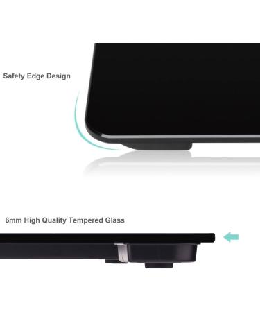 Triomph Digital Body Weight Scale - Ultra Slim Design, 6mm Tempered Glass, 400lb Capacity, Black - Buy Online on GoSupps.com