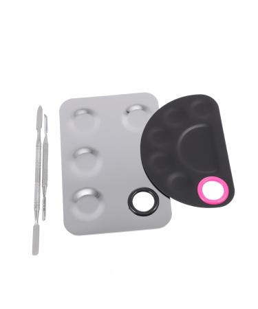 Beaupretty 1 Set Palette Manicure Paint Trays Nail Paint Display Boards Manicure Display Boards Salon Manicure Paint Boards Nail Paint Mixing Boards Stainless Steel Nail Polish Make up 15X10X0.5CM Silver