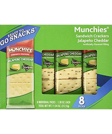 Munchies Jalapeno Cheddar Sandwich Crackers 1.38 oz - Pack of 8 | Spicy Jalapeno Cheddar Crackers - Buy Online on GoSupps.com
