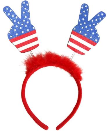 hgnxa 4th July Hair Hoop Headwear for Independence Day Headband American Flags Head Boppers American Theme Independence Day Flag Bow Style - Buy Online on GoSupps.com