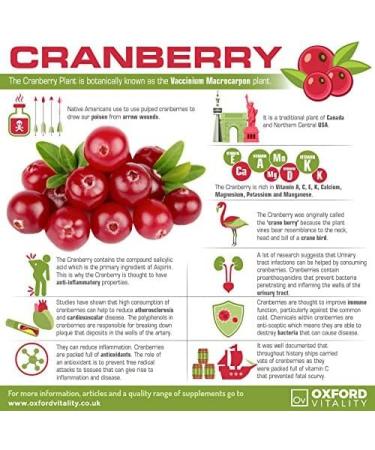 Cranberry Extract 7200mg Tablets for Bladder Health | High Strength Formula | Oxford Vitality 500 - Buy Online on GoSupps.com