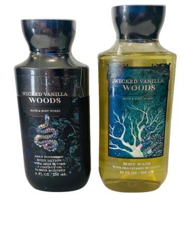 Bath & Body Works Wicked Vanilla Woods Body Lotion and Body Gel Wash 2 Piece Set