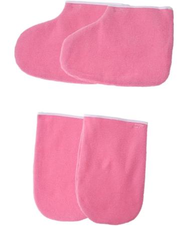 Healeved 2 Pairs Cotton Gloves Paraffin Wax Gloves and Booties Wax Bath Gloves Hand Treatment Mitts Bath Cloth Gloves Paraffin Wax Mitts Gloves Booties Mittens Pink Work Bath Mat Feet - Buy Online on GoSupps.com