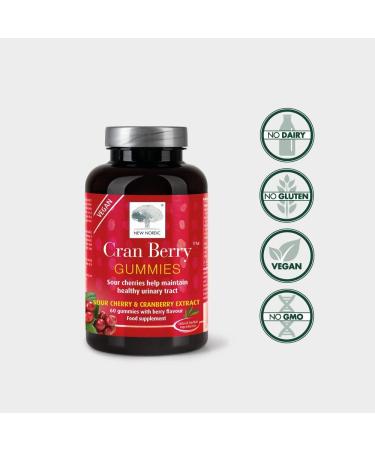 New Nordic Cran Berry Gummies - 60 Vegan Gummies for Urinary Tract Health - Delicious Berry Flavor - Natural Herbal Ingredients for Adults - Buy Online on GoSupps.com