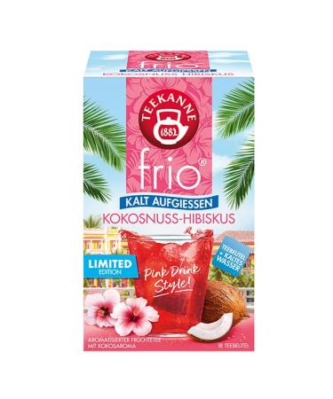 Teapot Frio Coconut Hibiscus - 5 Pack (90 Tea Bags) | Limited Edition Pink Drink | Zero Calorie & Sugar-Free | Healthy Alternative to Sugary Beverages - Buy Online on GoSupps.com