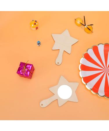 Beavorty 10pcs Crafts Mirrors Handheld Princess Mirror Toy Mini Painting Mirror Birthday Present Diy Wood Mini Mirror Late Handmade Toys Kids Puzzle Unbreakable Child Wooden - Buy Online on GoSupps.com