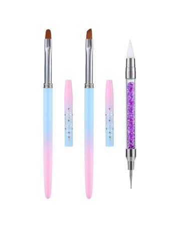 TOYMIS 2pcs Nail Polish Clean Up Brush, Nail Pen Painting Tools Nail Remover Brush for Nail Art Design & Polish Mistake Cleaning