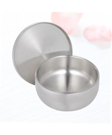 Angoily 3-Pack Razor Shell for Men - Premium Shaving Foam Cup & Soap Box | Steel Lid Silver Design - 11x11x6.5cm - Buy Online on GoSupps.com