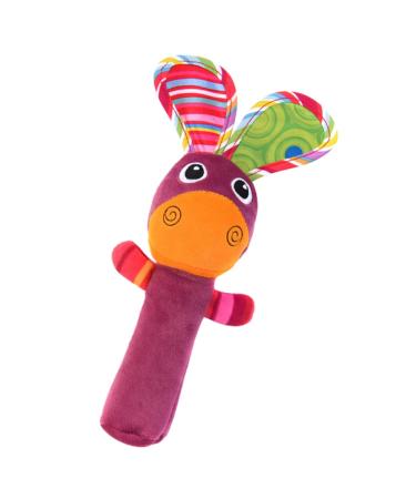 UPKOCH 2pcs Plush Hand Rattle Toys for Toddlers - Soft Stuffed Animal Rattles | Ideal Gift for Infants - Brown Color - Buy Online on GoSupps.com