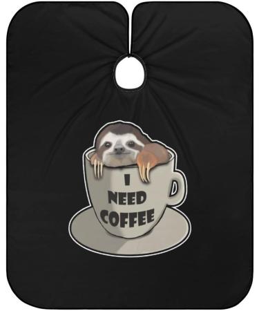Coffee Sloth Barber Cape Adjustable Snap Hair Cutting Apron for Adults | International Shipping Available - Buy Online on GoSupps.com