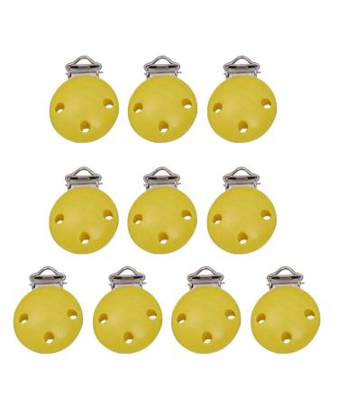 Lckiioy 10Pcs Baby Pacifier Clip Set - Yellow Pacifier Chain Clips & Nipple Holders for Newborns | International Shipping Available - Buy Online on GoSupps.com