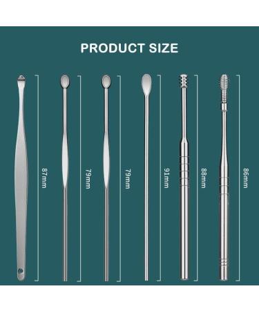 7pcs Steel Earpick Wax Remover Set - Ear Care Cleaner Spoon Tool - Buy Online on GoSupps.com