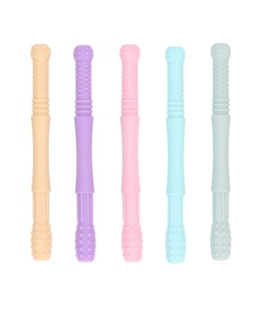 Hollow Teething Sticks Silicone 5-Piece Set for Toddlers - Reduce Anxiety & Stress, Teeth Grinding Relief - Perfect for PDD - Style 2 - Buy Online on GoSupps.com
