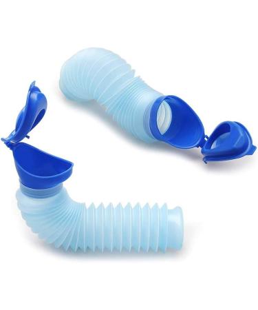 Set of 2 Collapsible Portable Travel Urinals for Men, Women & Kids - Reusable Personal Pee Bottles for Camping, Road Trips - Blue - Buy Online on GoSupps.com