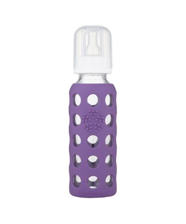 Lifefactory 9oz Glass Baby Bottle 2pk Bundle with 2 Stage 3 Nipples (Grape/Raspberry) - Buy Online on GoSupps.com