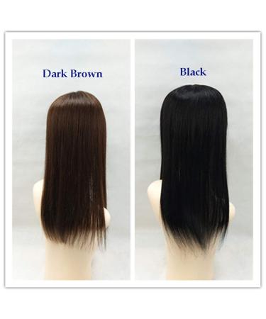 18 Long Straight Bangs Hairpiece for Women | Dark Brown Thinning Hair Solutions - Buy Online on GoSupps.com