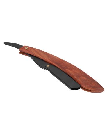 Vintage barber knife men's straight edge wooden razor hand to face