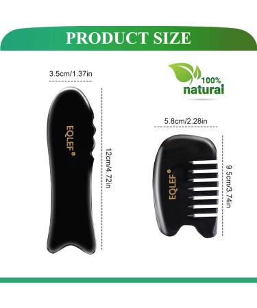 EQLEF Gua Sha Massage Tools Set - Horn Gua Sha Comb & Buffalo Horn Board for Relaxation & Skincare (2 Pieces) - Buy Online on GoSupps.com