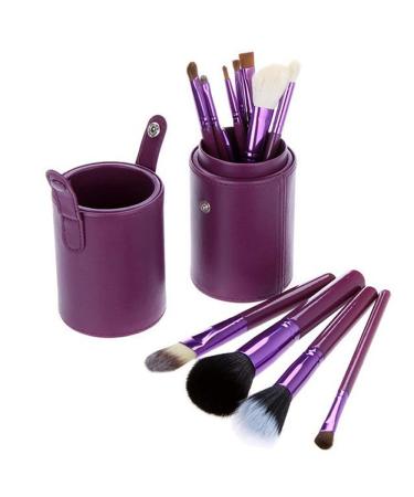 Large Capacity Purple Makeup Brush Holder - PU Storage Barrel for Brushes - Buy Online on GoSupps.com