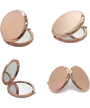 Rose Gold Portable Compact Makeup Mirror - Double-Sided Pocket Mirror for Purse & Travel - Buy Online on GoSupps.com