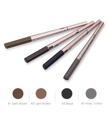 2 Pack Waterproof Eyebrow Pencil with Dual Ends - Professional Brow Enhancing Kit in Dark Brown #1 - Buy Online on GoSupps.com