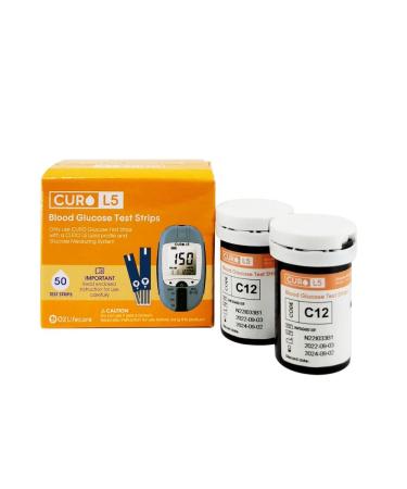 CUROfit L5 Glucose Test Strips : Included Total Glucose Test Strips 100 Qty (Device NOT Included)