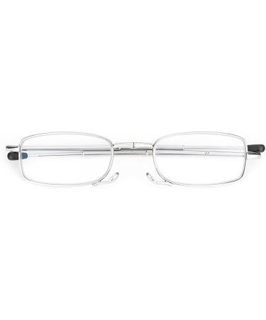 MMOWW Foldable Reading Glasses for Men & Women - Anti Blue Light Mini Telescopic Silver (+2.5 Magnification) - Buy Online on GoSupps.com