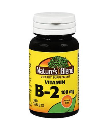Natures Vitamin B2 100 mg 100 tabs by Natures Blend (Pack of 2)
