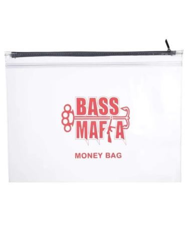 Bass Mafia Money Bag | Heavy-Duty Waterproof Bag for Bait, Phones, Cash and Food | Extremely Durable & Reusable Holder to Protect Items While Fishing | Full Top Zipper with Plastic Slide Lock | 13x16