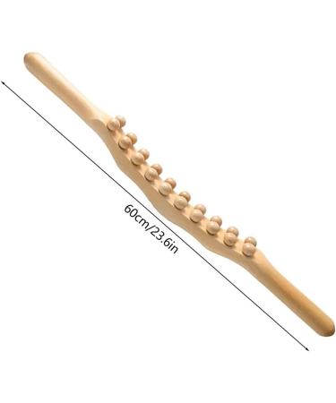 Gua Sha Wooden Stick with 20 Pearls - Lymphatic Drainage & Muscle Relaxation Massage Tool for Neck Back Legs & Body - Premium Wooden Massage Roller - Buy Online on GoSupps.com