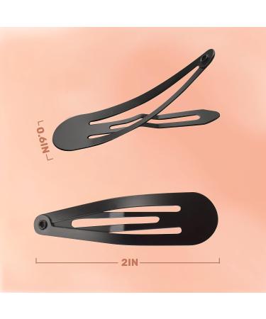 ANYI Metal Barrettes Snap Hair Clips 40 pcs - 2 Inch Black No Slip Hair Accessories for Girls, Teens, Women - Buy Online on GoSupps.com