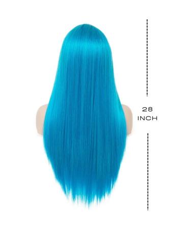 Long Blue Wig with Bangs - Heat Resistant Synthetic Hair for Cosplay & Daily Wear - Perfect for Halloween - Buy Online on GoSupps.com