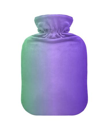 Green purple color gradient hot water bottle with cover heat bottles for pain relief handfoot warmer hot water bottle for sports injuries 2l